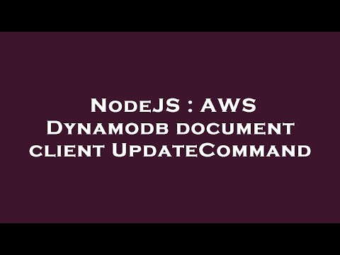NodeJS : AWS Dynamodb document client UpdateCommand