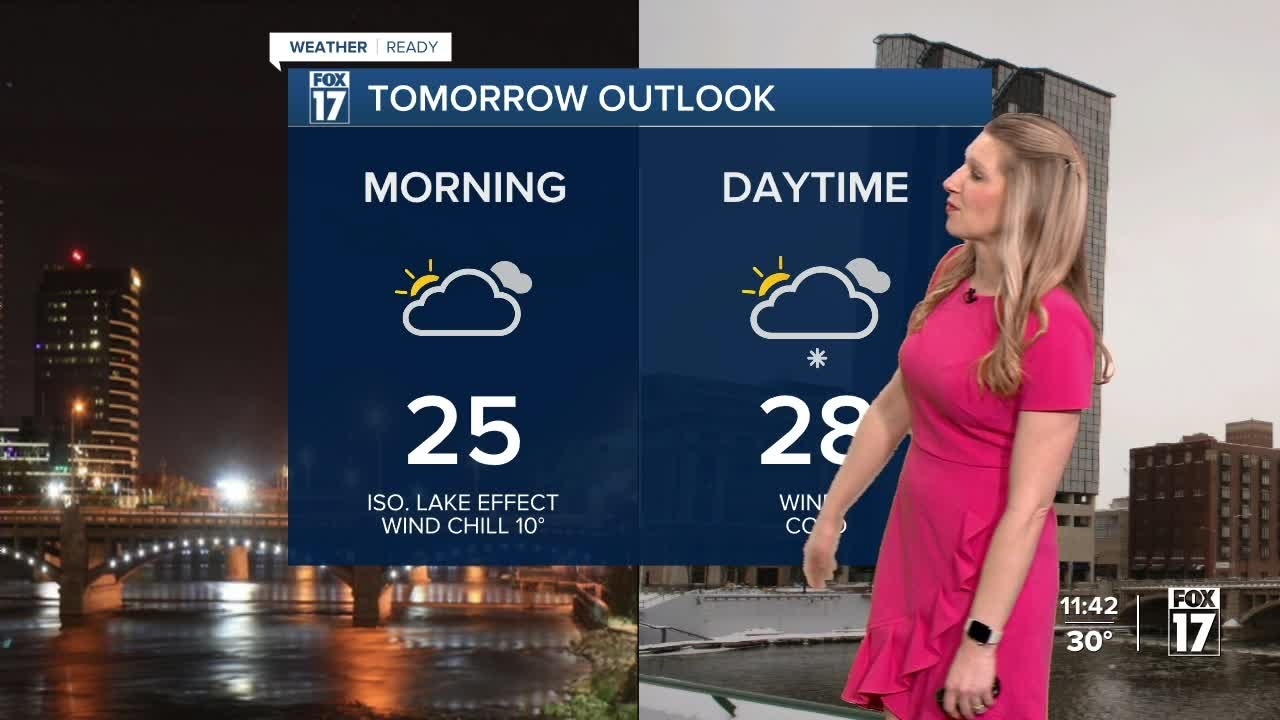 Tuesday Night Forecast: Cold, breezy, a few flakes