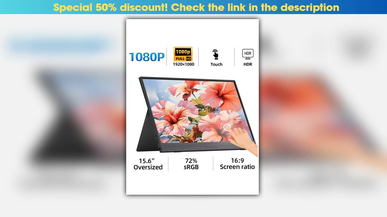 ZSUS 156Inch Portable Monitor Touchscreen 19201080 HDR Low Blue Light For XBox PS4 5 Switch Loptop