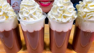 ASMR CHOCOLATE PUDDING   WHIPPED CREAM MUKBANG MASSIVE Eating Sounds