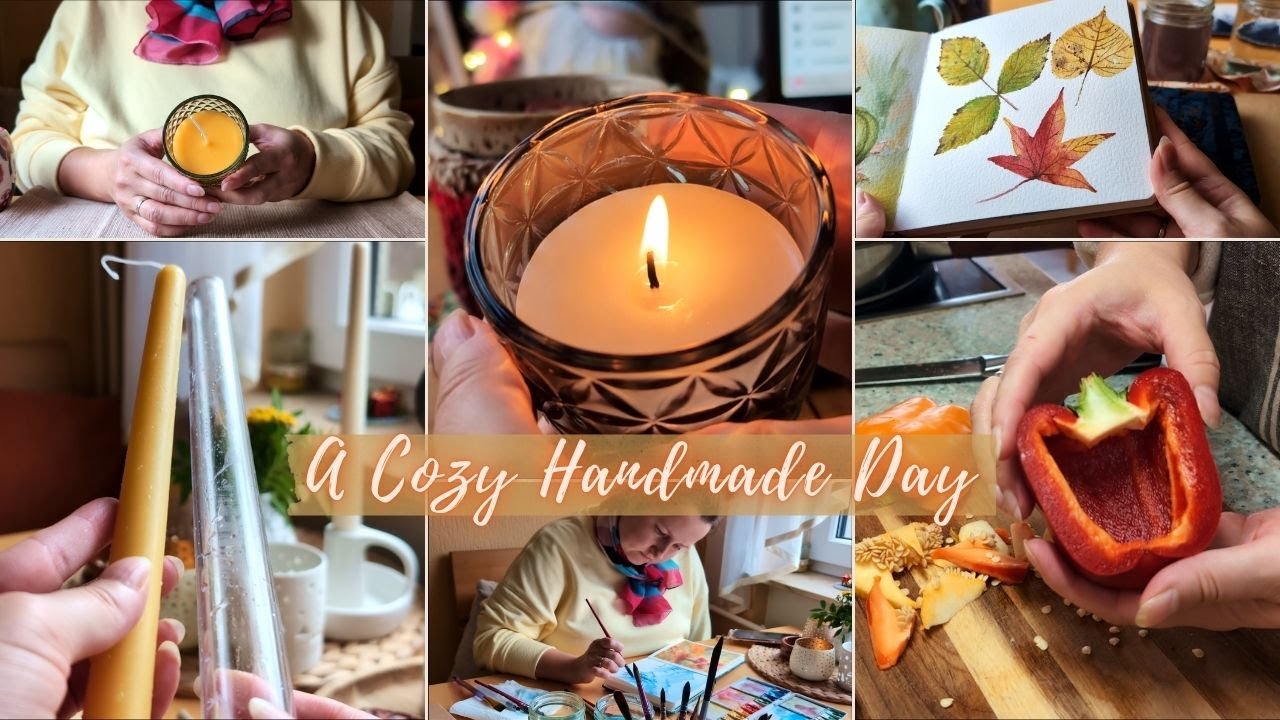 DIY Candles, Stuffed Peppers & Watercolor November 🕯🎨| Silent Vlog