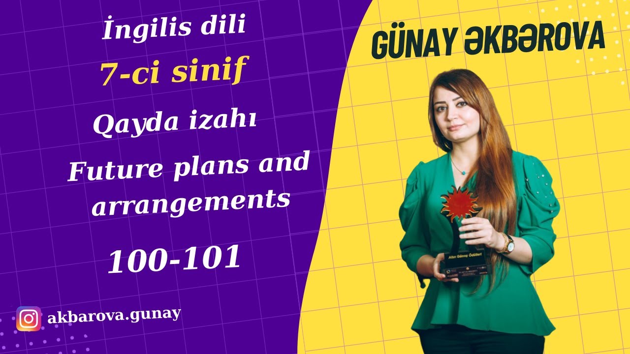 İngilis dili 7-ci sinif qayda izahı. Future plans and arrangements.  Günay Əkbərova Gunay Akbarova