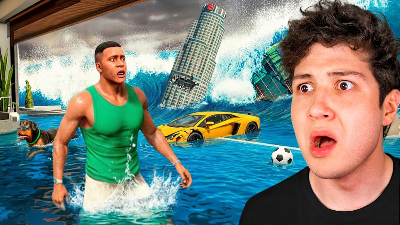 Un MEGA TSUNAMI DESTRUYE mi CASA en GTA 5! 🌊🏡 (Película)