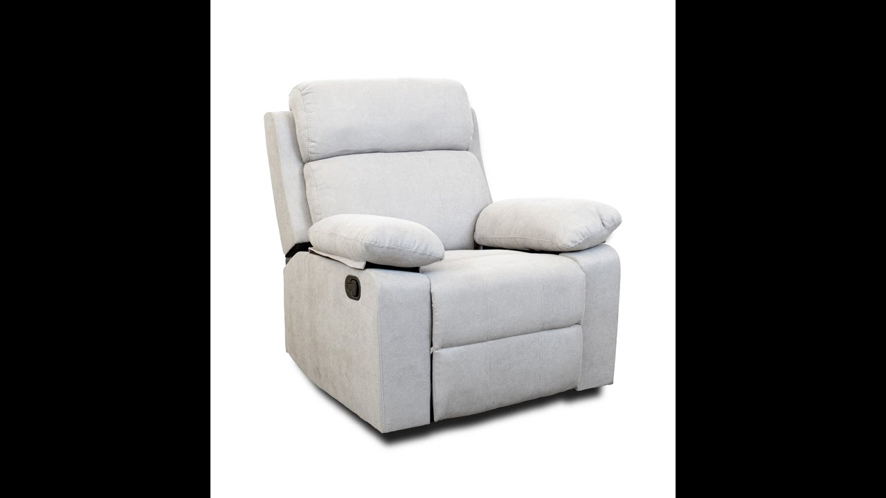 POLTRONA "ANNIKA" CON RECLINER MANUALE IN TESSUTO GRIGIO, 92X93X101 CM - EUROBRICO
