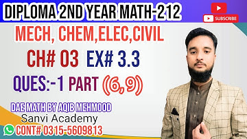 dae math 212 ch 3 ex 3.3 qno 1 part 6 and 9 || math 212|| math 233|| applied mathematics 212