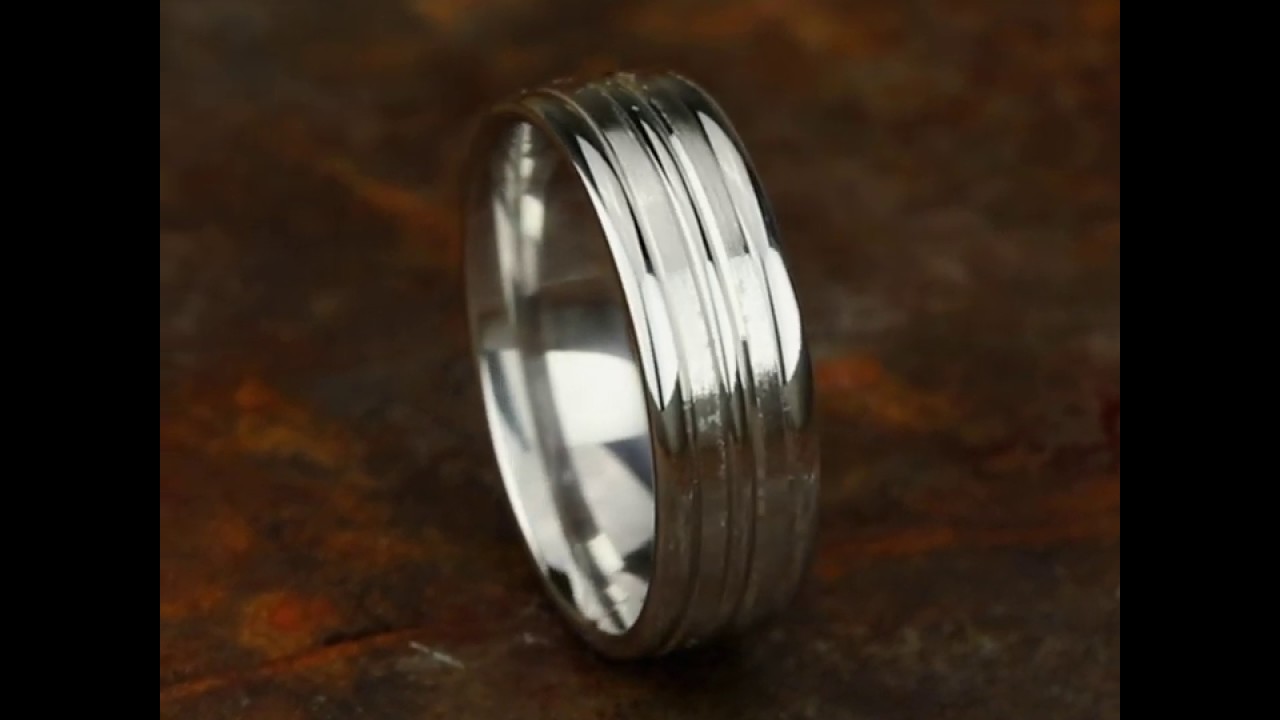 RECF57180W - 7mm Men's White Gold Ring