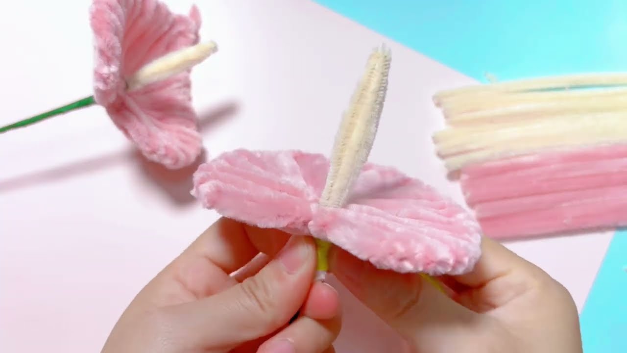 🦩 DIY Flamingo Flower | Tropical Pipe Cleaner Craft for Beginners