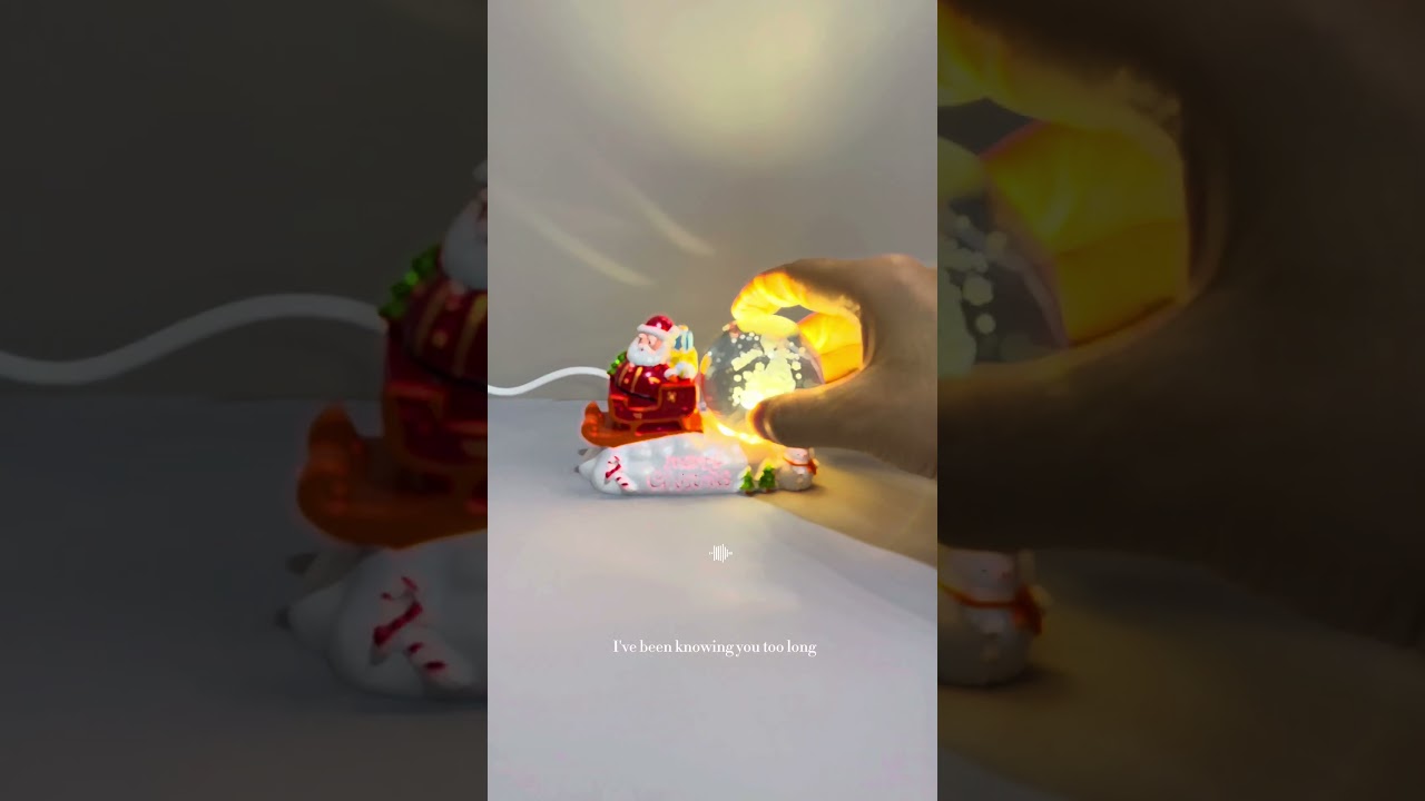 Christmas night light 3D crystal Santa for gift & decoration on glowhisper