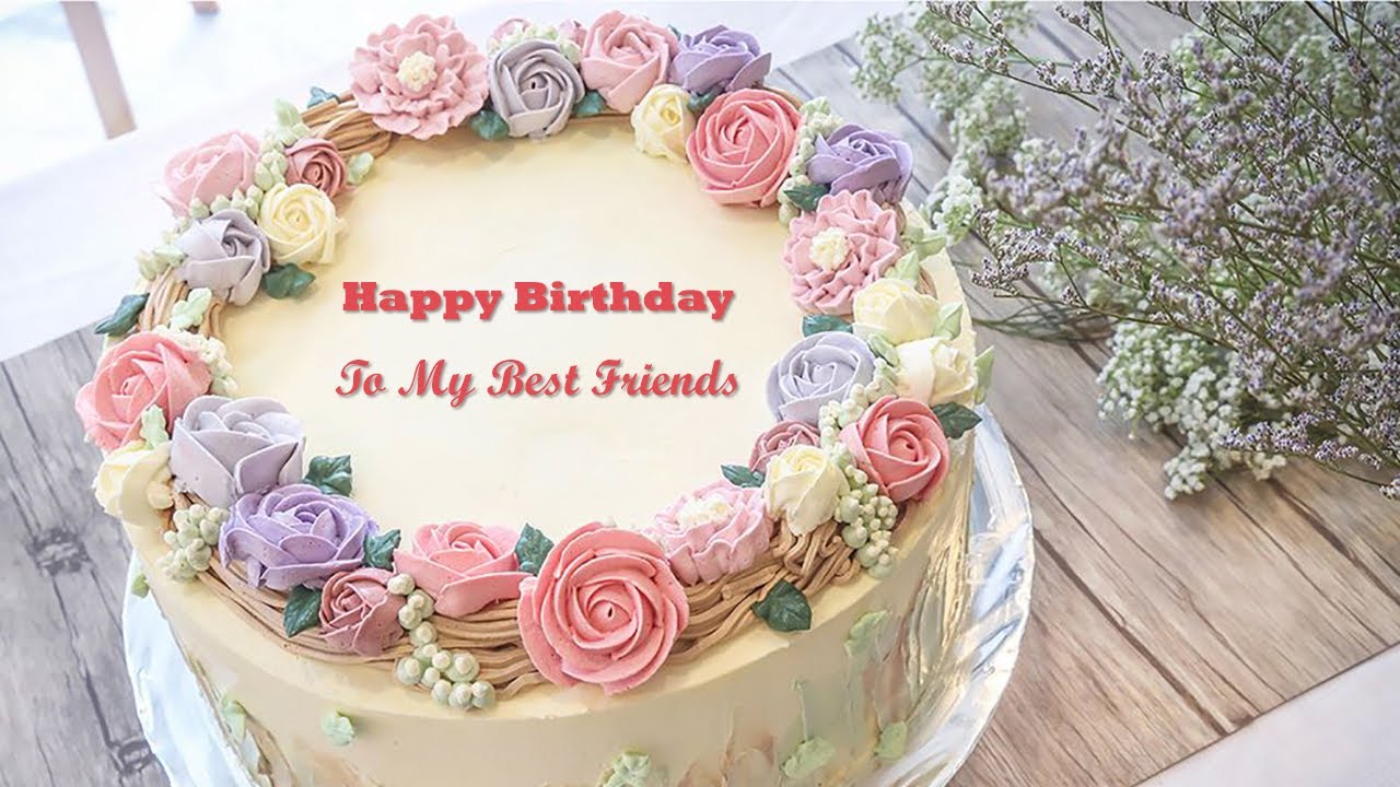 Happy birthday cake for best friend with name and photo edit - YouTube