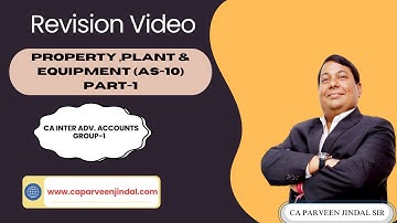 Revision Video On PPE (AS-10) Part-1 For CA Inter Adv. Accounts GR-1