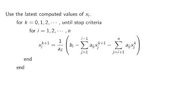 ch7 3.  Iterative Solvers.  Gauss-Seidal iterations. Wen Shen
