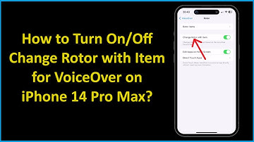 How to Turn On/Off Change Rotor with Item for VoiceOver on iPhone 14 Pro Max?