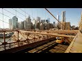 Шум и звуки дороги в городе на Бруклинском мосту, Манхэттон / The noise in a city on Brooklyn Bridge