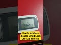 child lock gree Ac remote