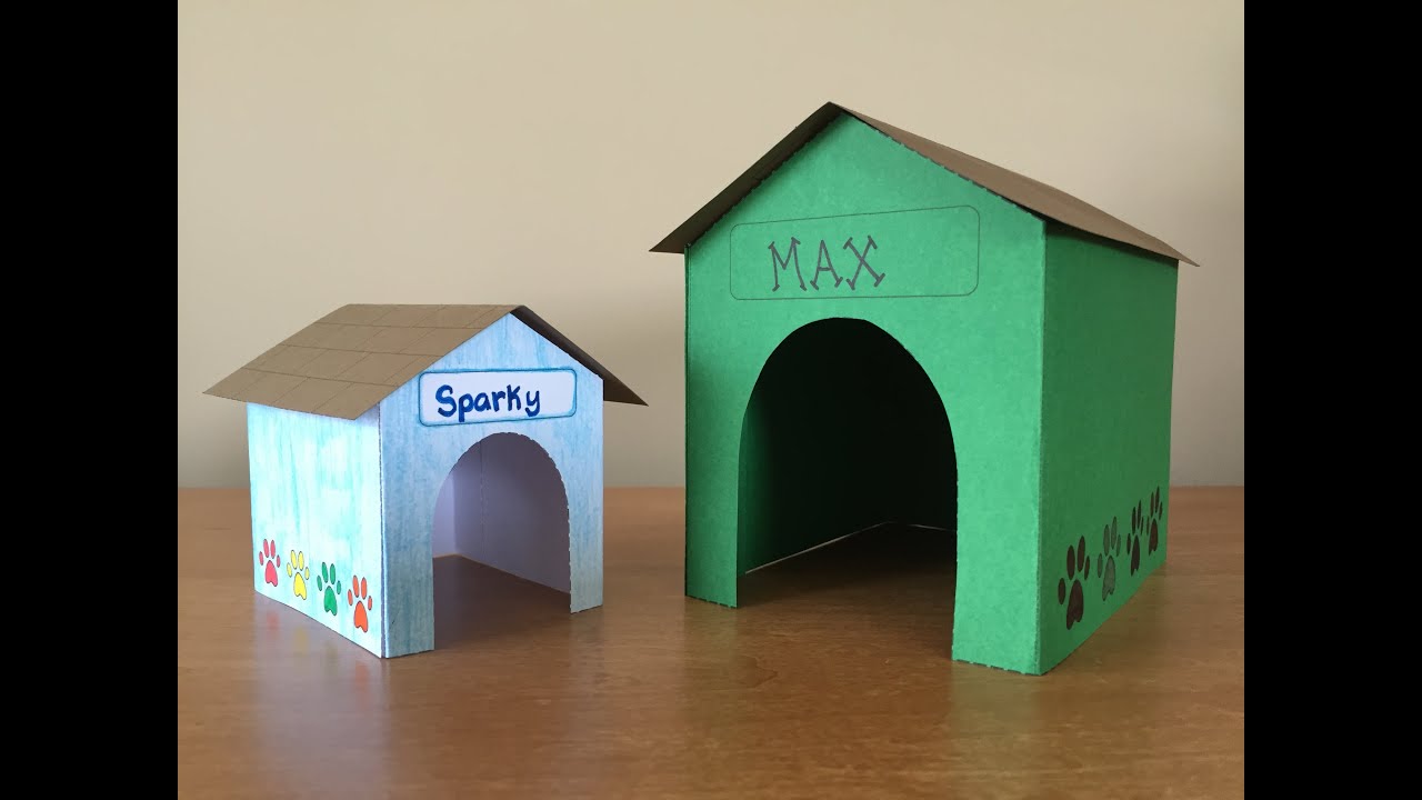 Paper Doghouse Kids Craft - YouTube