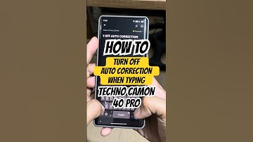 HOW TO TURN OFF AUTO-CORRECTION AND SUGGESTION | CAMON 40 PRO 5G #howto #techno #typing