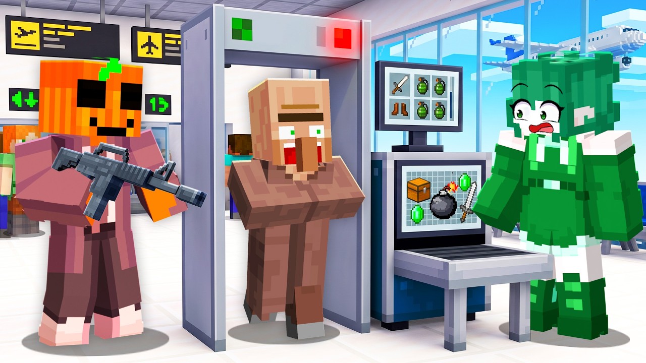 Somos GUARDIAS de SEGURIDAD en AEROPUERTO de Minecraft