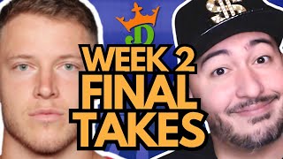 DraftKings Week 2 Final Takes (Highest ROI Lineups!) | NFL DFS Picks And 2025 Fantasy Football