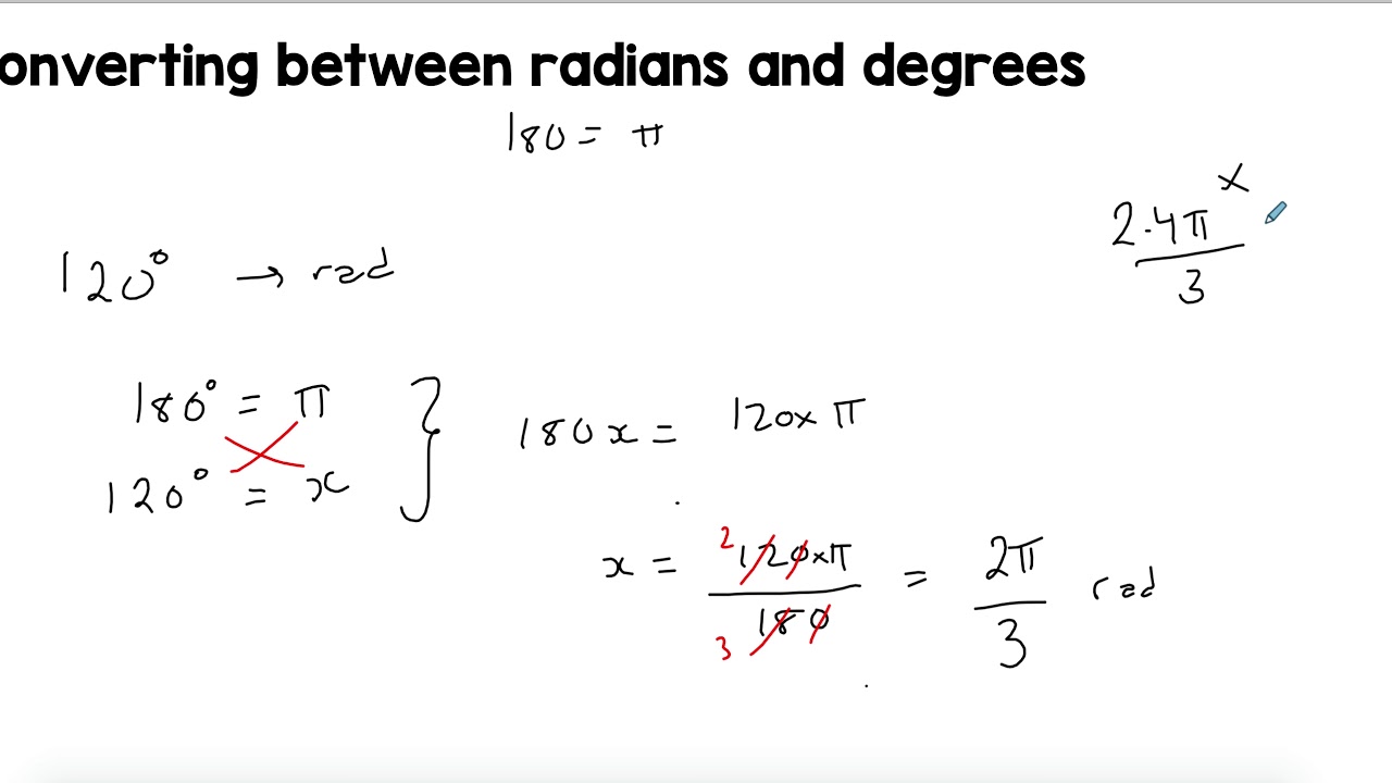 Converting between radians and degrees - YouTube