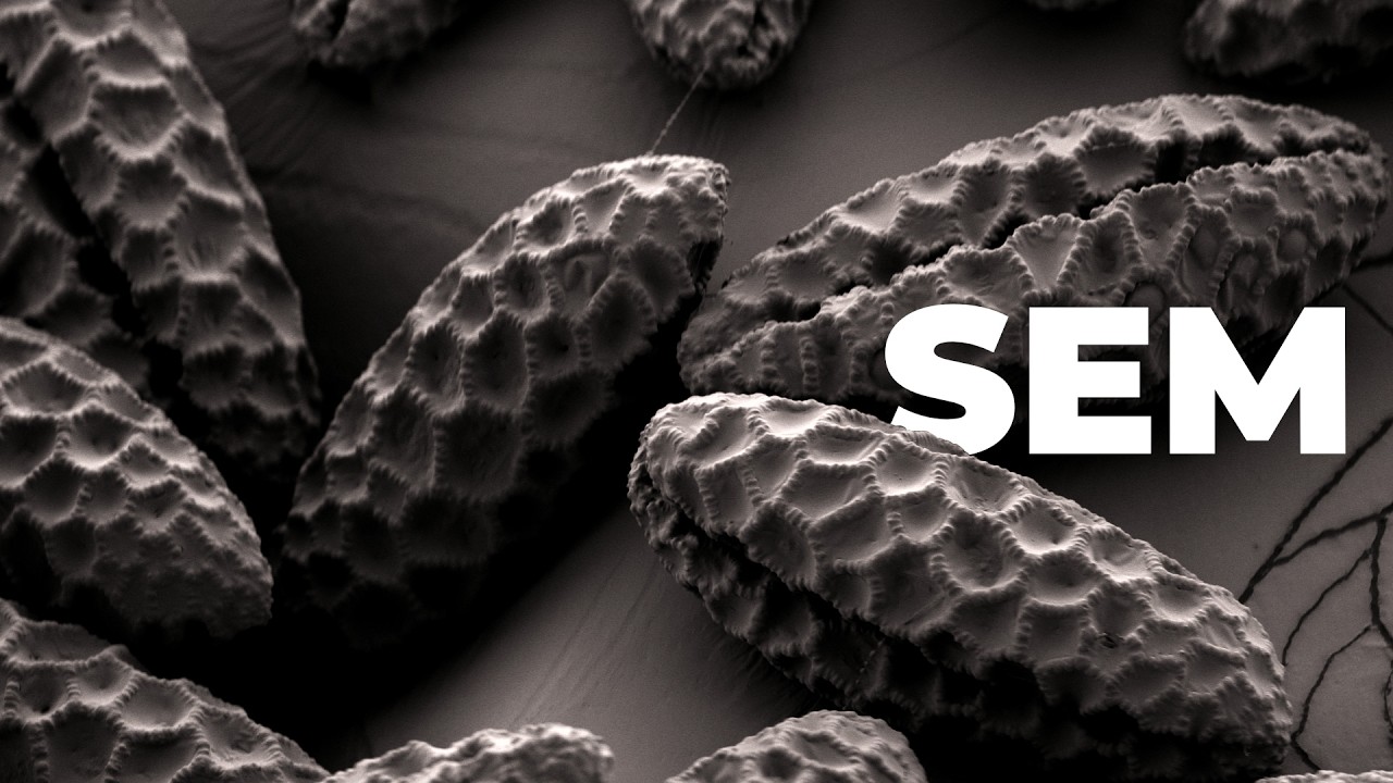 Pollen grains under the scanning electron microscope - YouTube