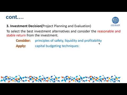 Lecture 2: key activities of a finance manager