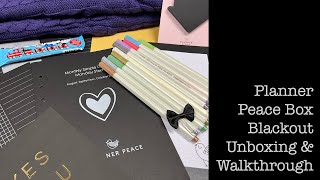 Planner Peace Box - Black Out Unboxing & Walkthrough