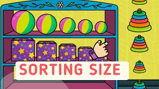 Toddler educational video - Learn size sorting size | Bimi Boo Mobile Games