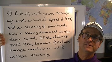 Physics 101- Ball Thrown Upward, Compute Average Acceleration and Velocity