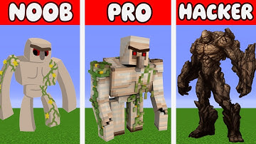 NOOB VS PRO VS HACKER Iron Golem Minecraft Pixel Art
