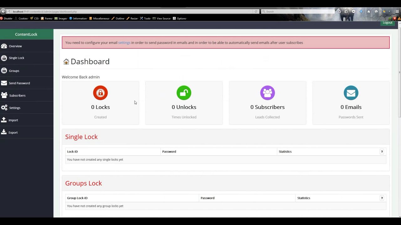 ContentLock Admin Dashboard