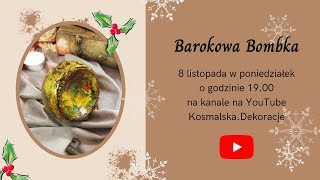 Barokowa Bombka. Jak użyć płatków złota 'Colored Flakes'? #decoupage #livestream #tutorial