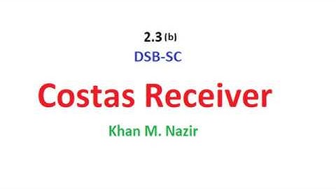 (English)CS || CS 2.3(b) || Costas Receiver || DSB SC Demodulation