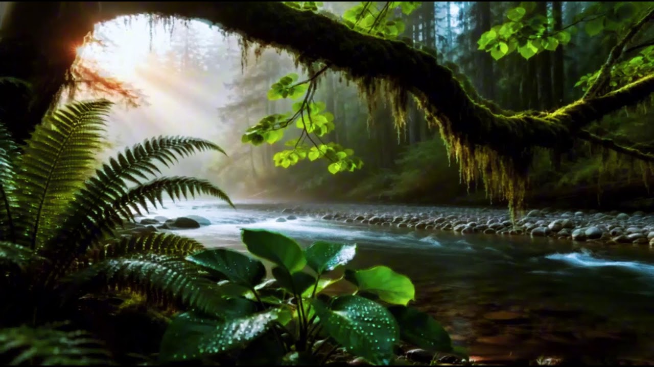 Calming Forest Ambience, Birds Singing & Beautiful Stream Sounds for Peaceful Sleep,ASMR Study Focus