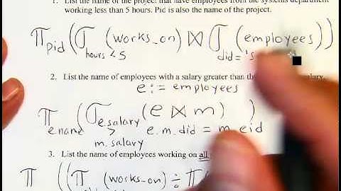 Relational Algebra Exercises