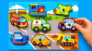 vehicles playtime train police car fire truck