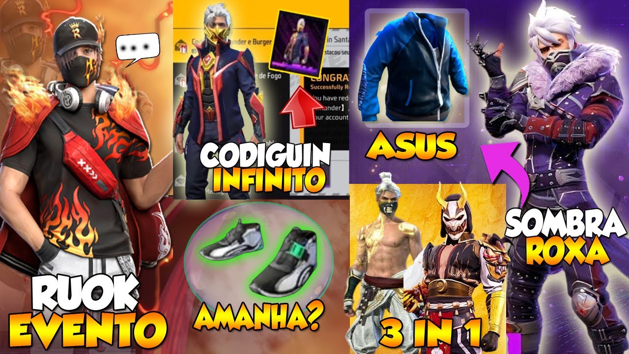 CODIGUIN INFINITO, SKINS MUNDIAL FF? PUNHO 3EM1, CAMISAS DE TIME E  DESCONTO, NOVIDADES FREE FIRE 