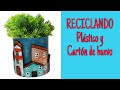  24maceta casitas de reciclaje de plstico y cartnmake recycling pot