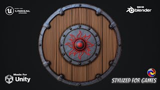 Viking shield Stylized game ready 3d model