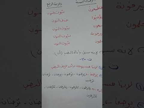 قواعد للصف الأول متوسط الكورس الثاني حل تمرينات لأفعال الخمسة صفحة ٣٨ ٣٧