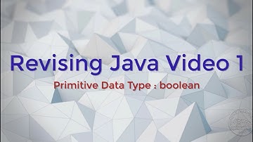 Revising Java video 1 Primitive types boolean