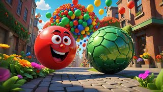 Three Bouncing Balls Roll Down the Lane | Fun Action Song for Kids | Nursery Rhymes and Baby Songs