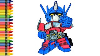 Belajar Cara Mewarnai Robot Transformers Optimus Prime #belajarmewarnai #robot #transformers