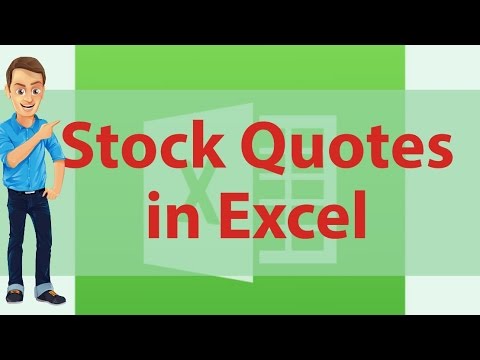 How To Get Stock Quotes In Excel SpreadSheet