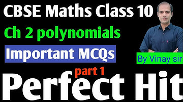 class 10 maths MCQ on polynomials | class 10 maths chapter 2 MCQ | maths by Vinay sir