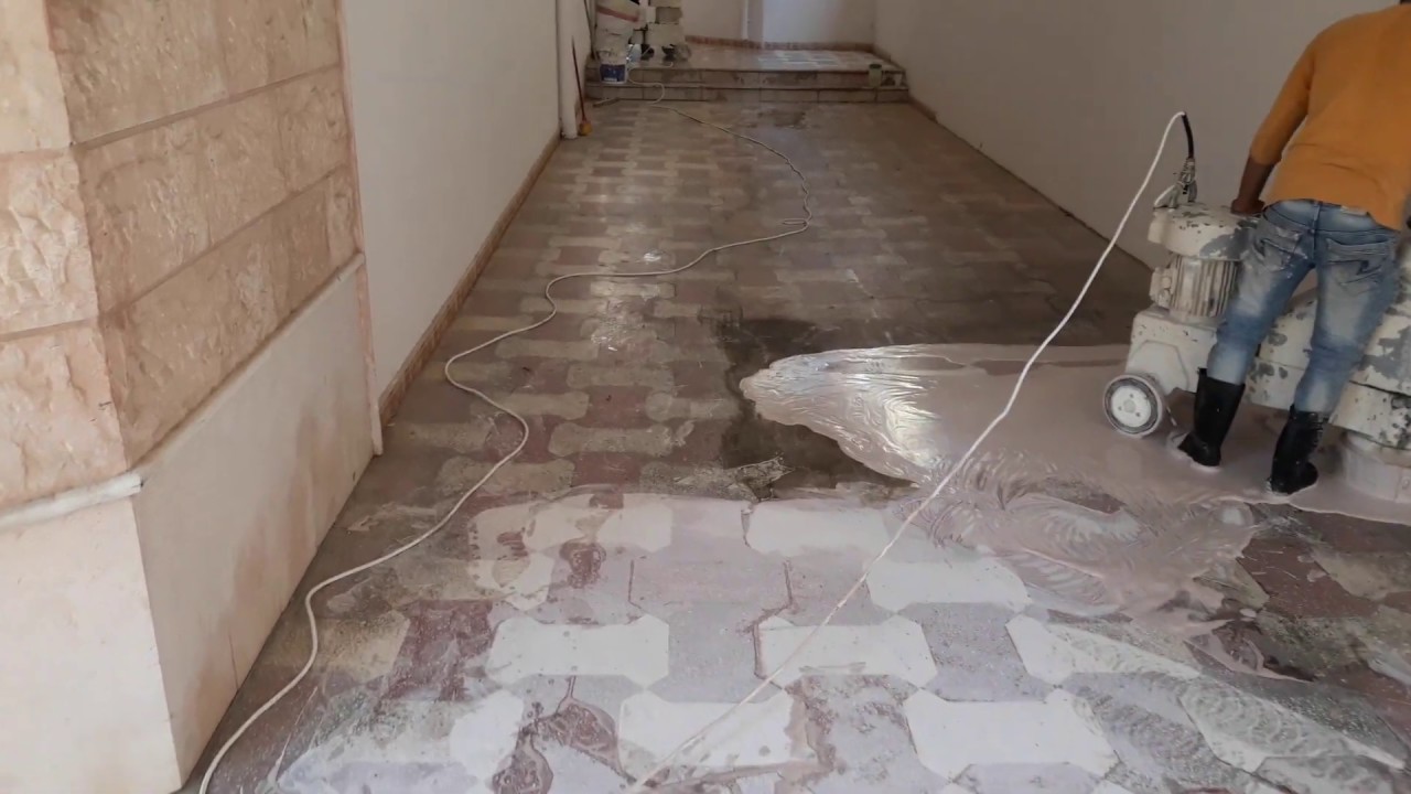 جلي بلاط حوش قديم بالدمام 0500839670 تنظيف البلاط من بقع الزيوت. طريقة