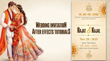 How to create digital invitation video | Wedding Invitation after effects tutorials | Save the date