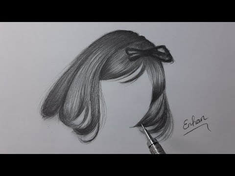 Adım adım saç çizim yöntemi - Step by step hair drawing - tutorial for beginners