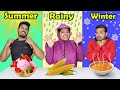 Summer Vs Rainy Vs Winter Food Challenge | Hungry Birds