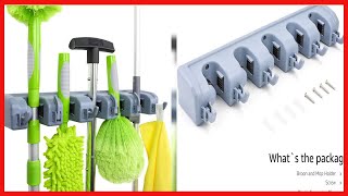 Amazon Basics Broom Holder Wall Mount and Garden Tool Organizer, 6 Hook