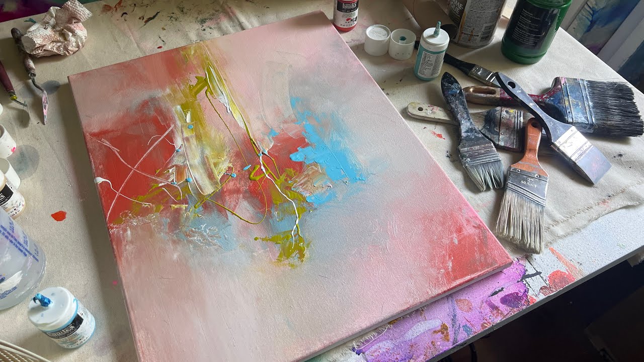 Easy abstract ACRYLIC painting (perfect for beginners) - YouTube